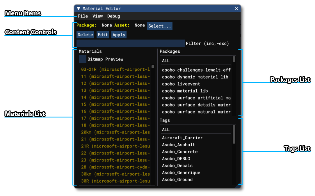 The Material Editor Window