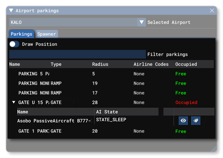 The Parking Tab Of The Parking Occupation Window