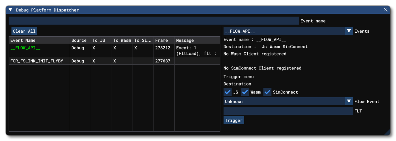 The Debug Platform Dispatcher Window