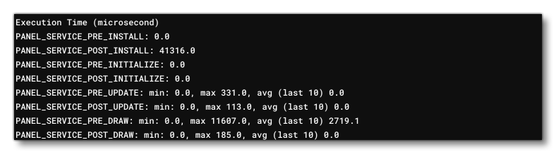 The Execution Times For A WASM Gauge In The WASM Debug Window