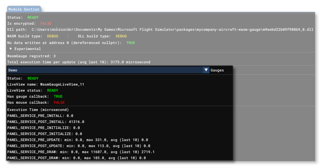 Gauge Specific Data In The Debug WIndow