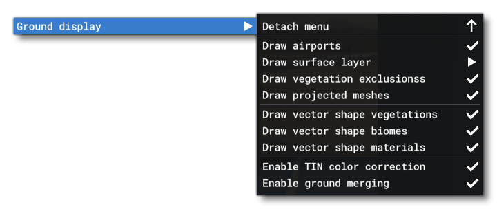 The Different Ground Display Options From The Options Menu