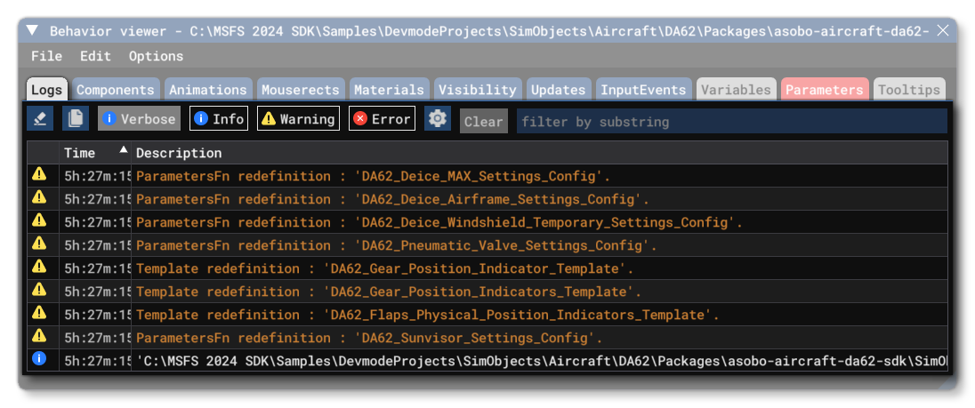The Log Tab In The Viewer