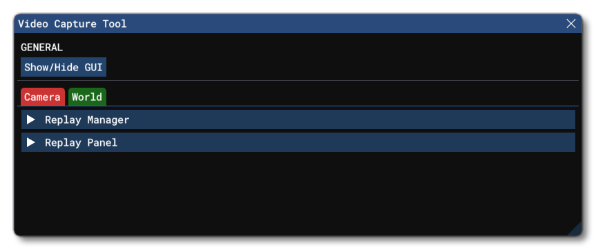 The Video Capture Tool Window