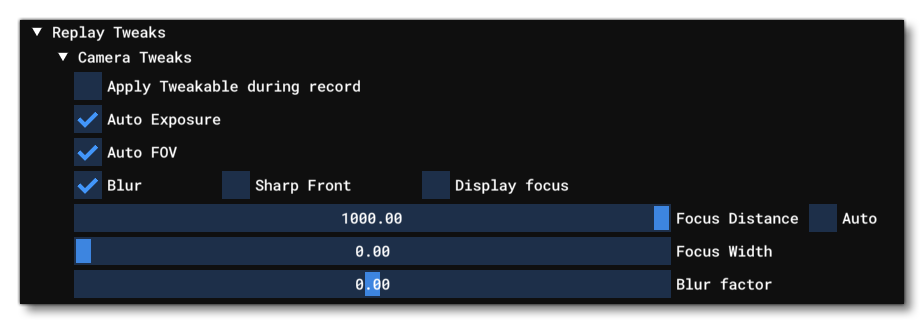 The Replay Tweaks Sub-Section Of The Replay Manager