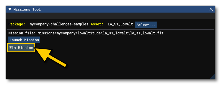 The Win Mission Button in The Mission Tool