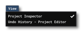 The Project Editor View Menu