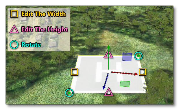Editing The Helipad Object In The World Using The Gizmo