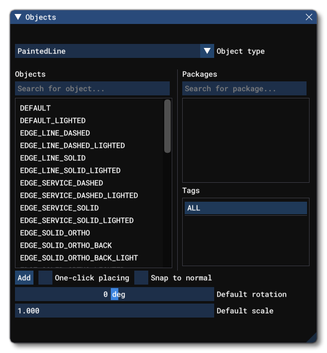 Different Painted Line Object Elements Listed In The Objects Window