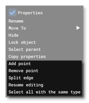 The RMB Menu Options For A Painted Line Object