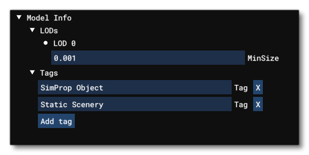 Model Info Details In The Properties