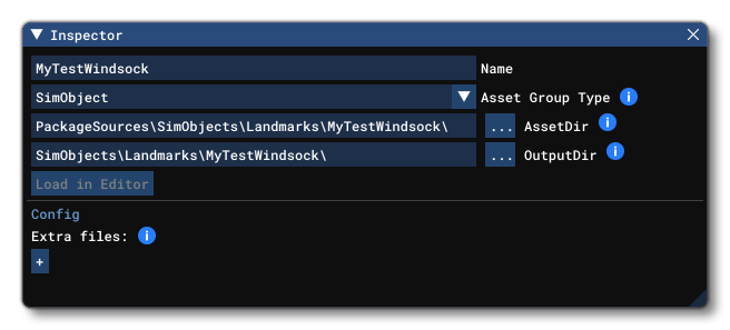 The AssetDir and OutputDir Paths For A SimObject In The Inspector The AssetDir and OutputDir Paths For A SimObject In The Inspector