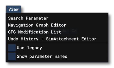 The View Menu In The SimAttachment Editor