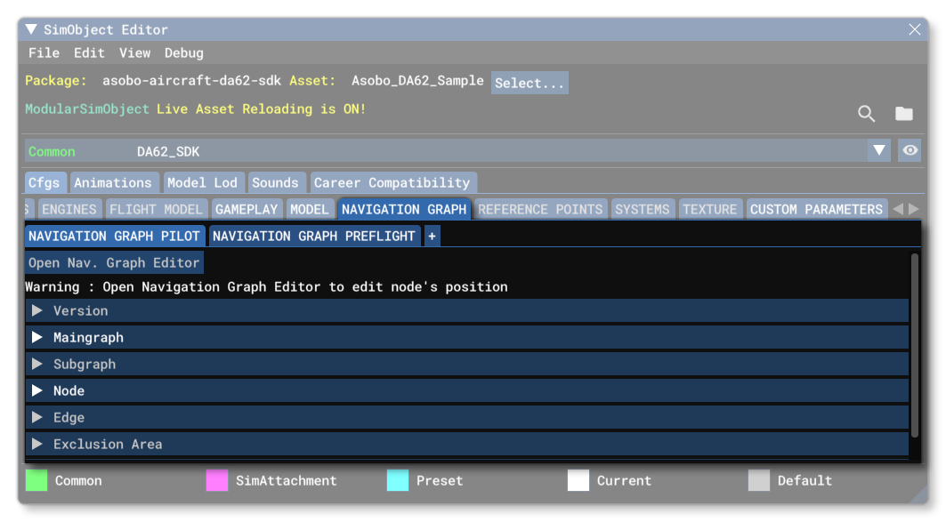 The Navigation Graph Tab In The SimObject Editor