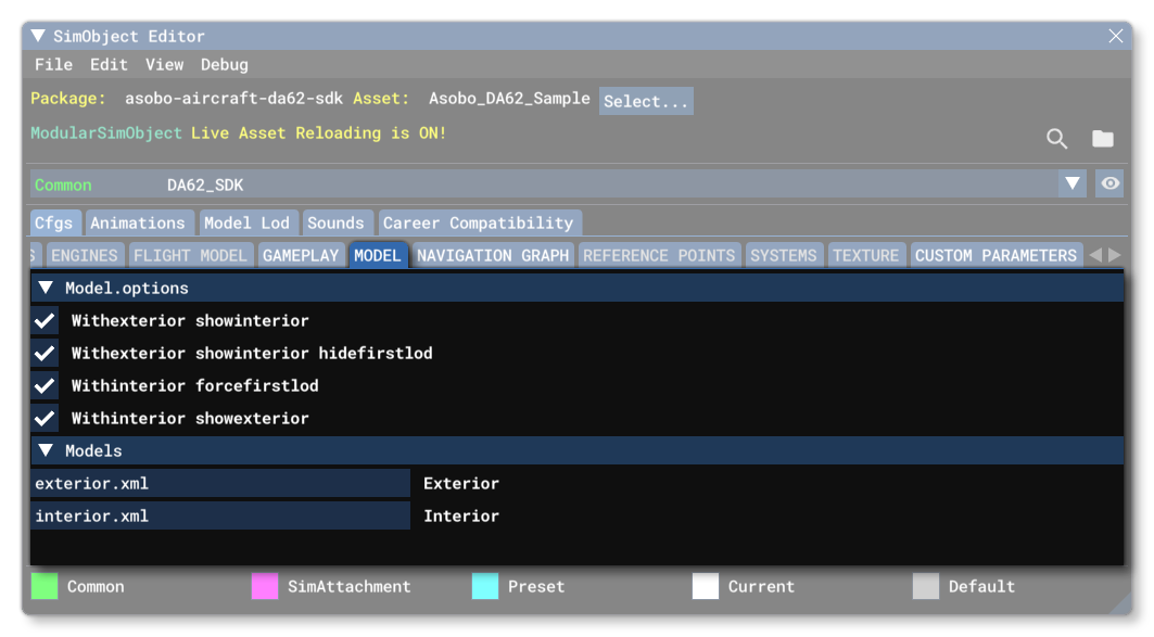 The Model Tab In The SimObject Editor