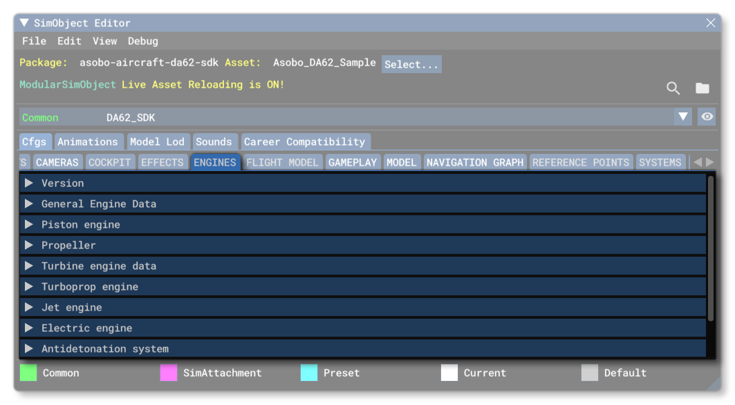 The Engines.cfg File Tab In The SimObject Editor