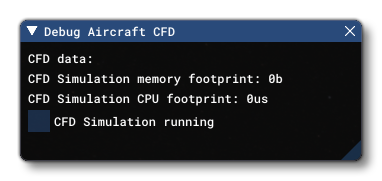 The Debug Aircraft CFD Window