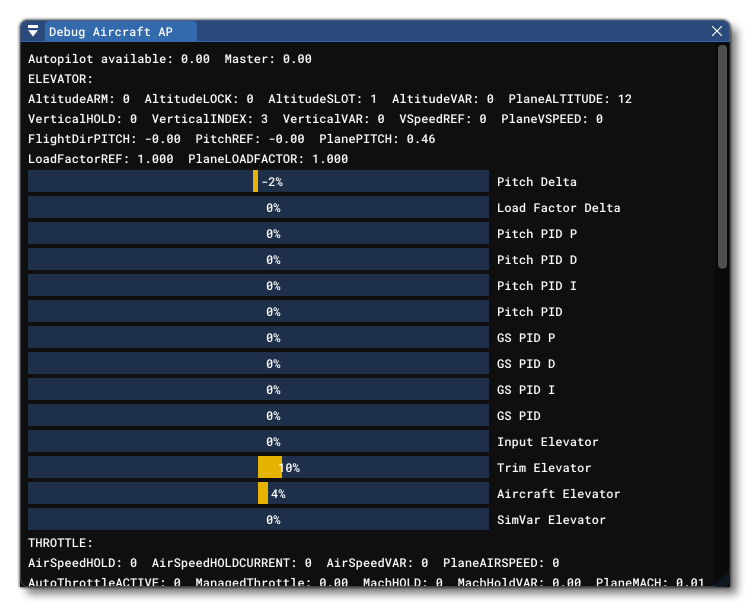 The Debug Aircraft AP Window