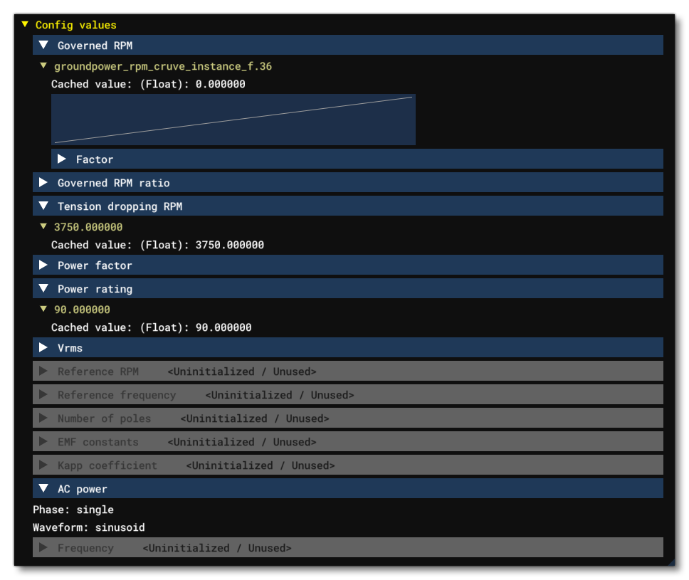 The Configuration Values Section For A Ground Power Unit