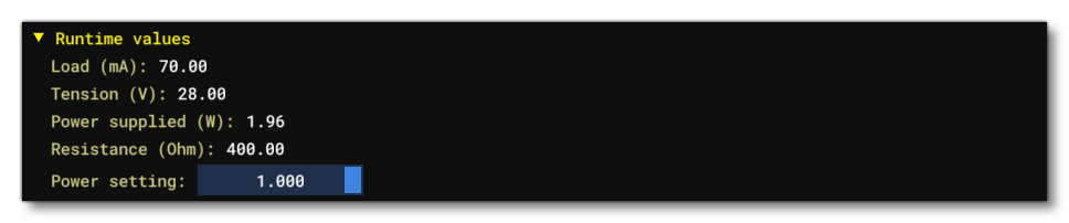 The Runtime Values Section For A Generator