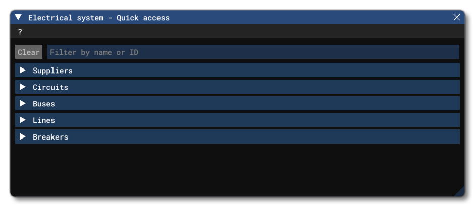The Quick Access Electrical Debug Window