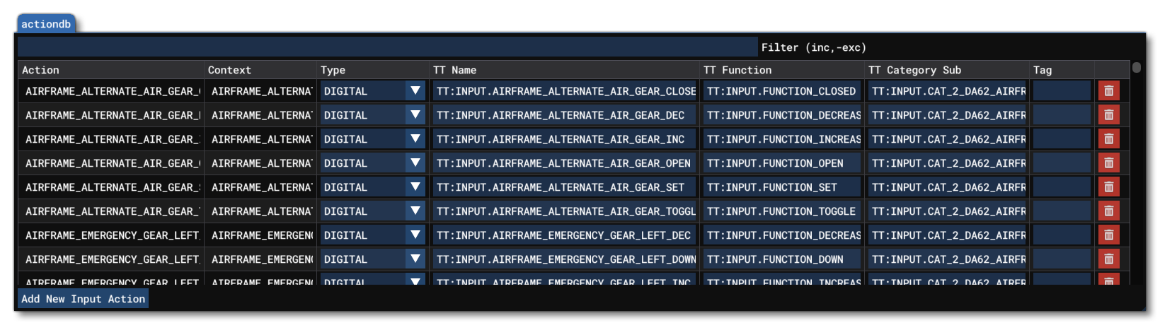 The ActionDB Tab