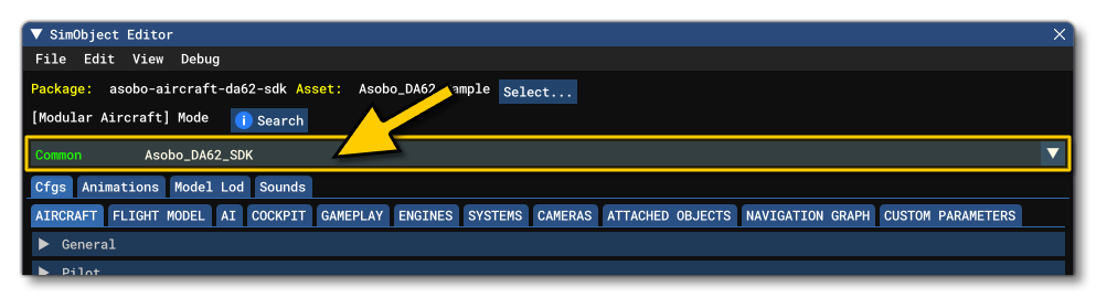 Preset Selection In The SimObject Editor