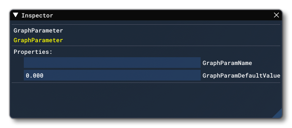 The GraphParameter Inspector Window