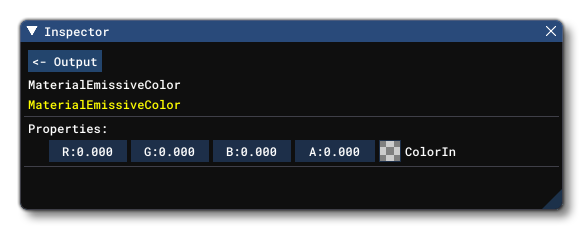 The Emissive Colour Parameters In The Inspector