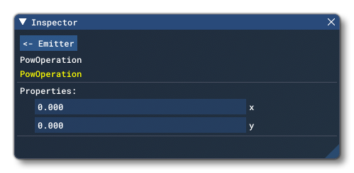 The Inspector Window Inputs For The Pow Node