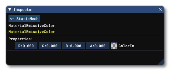 The Emissive Colour Parameters In The Inspector