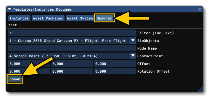 The Templates/Instances Debugger Window