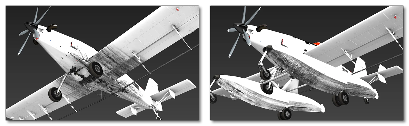 Example Showing Runway Dirt On Two Different Variations