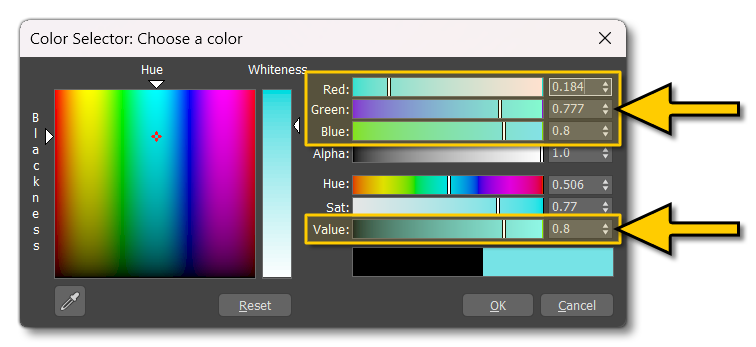 Setting The Emissive Colour And Value