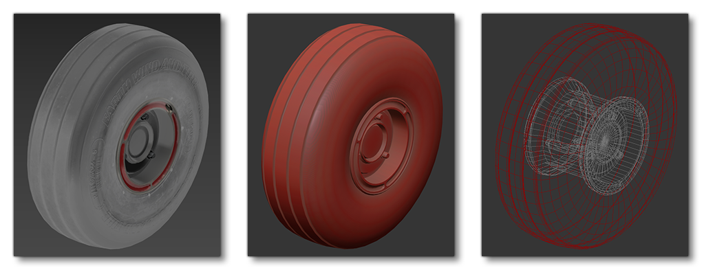 Typical Wheel Model Showing Modeled And Texture Details