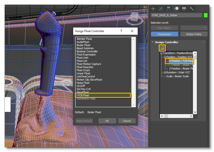 Set Yoke Axis To TCB Float