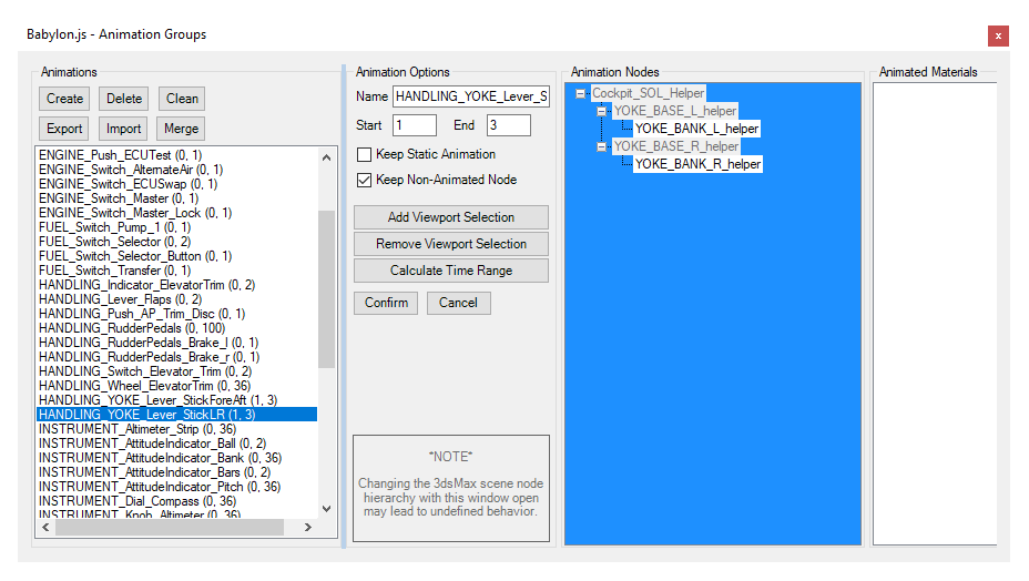 Yoke Animation Groups Exporting