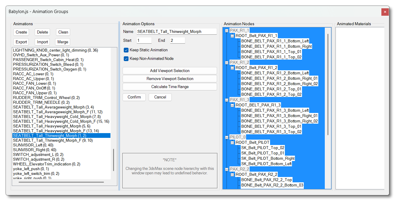 Animation Group Setup For Seatbelts