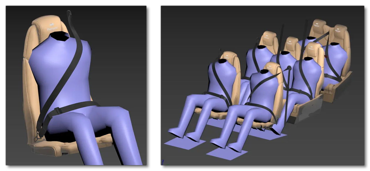 Initial Fastened Seatbelts Model Around Average Bodymorphs