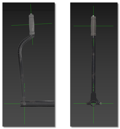 Front and Side views of a yoke/stick control model