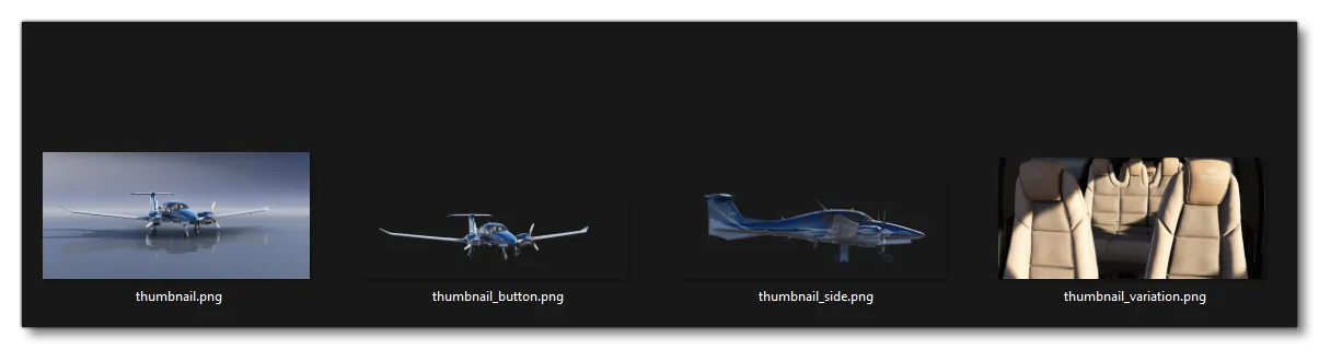 Example Showing Aircraft Thumbnails 