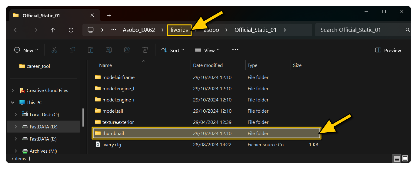 Where The Thumbnail Folder Goes For A Livery