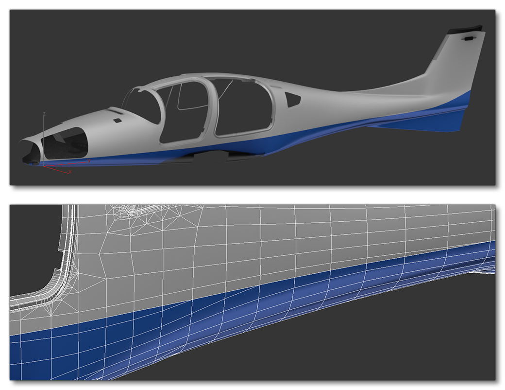 Example Of A Cut In The Geometry To Use Two Different Dynamic Materials