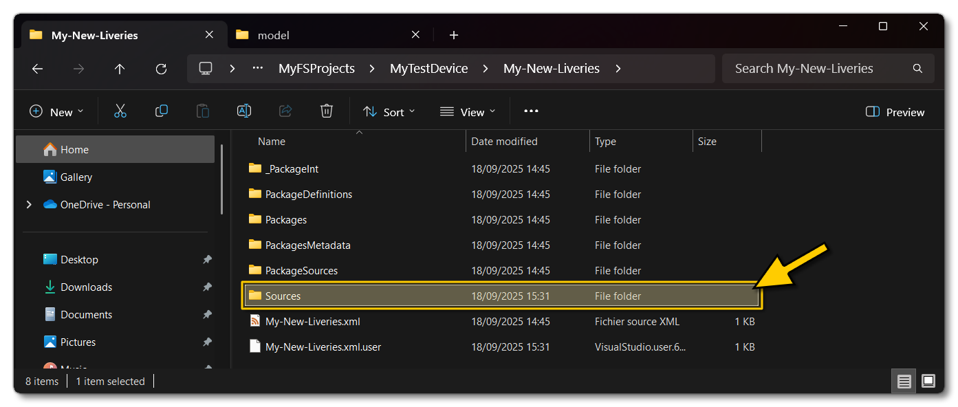 The Sources Directory For The Livery Being Edited