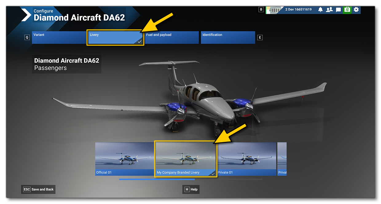 The New Livery Selected In The Simulation