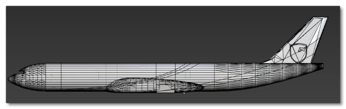 The Duplicate Fuselage Mesh After The Cut 