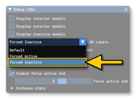 The Debug LOD Window