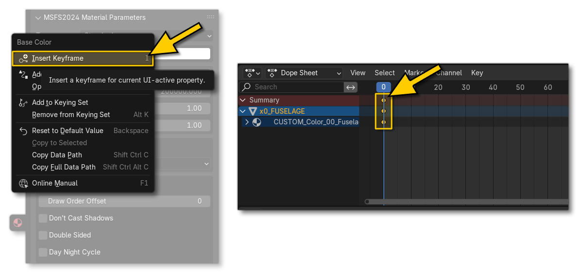 Keyframing The Base Colour Of The Material