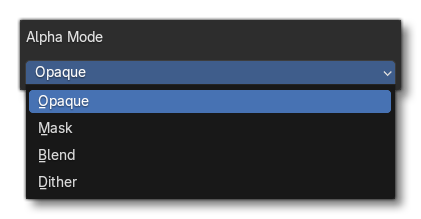 Alpha Mode Parameter Options