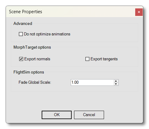 The Scene Properties Window